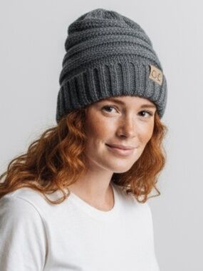 🩶 CC Winter Beanie Hat Charcoal Grey